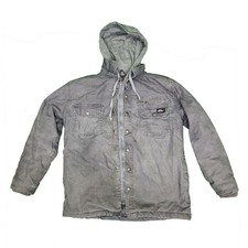 Vintage Dickies Hooded Work Jacket Mens Medium Gray Canvas Coat Quilted Lined