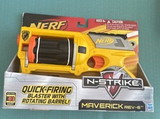Nerf N-Strike Maverick REV-6 Blaster Complete with 6 Suction Darts Original Box