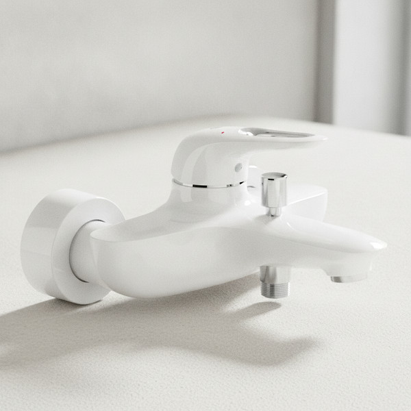 Grohe Einhand-Wannenbatterie Eurostyle 33591_3 Wandmontage Moon White/Chrom-image