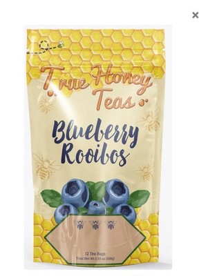 Blueberry Rooibos tea with honey and sugar cane crystals - 12 tea bags