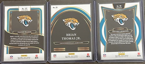 2024 Select Football Jacksonville Jaguars 3 Card Insert/Parallel Lot - Picture 2 of 2
