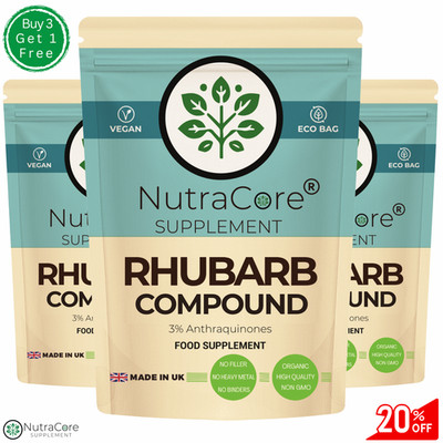 Rhabarber Compound Kapsel 5000mg (3% Anthrachinone) - Gewichtskontrolle, 100% Vegan