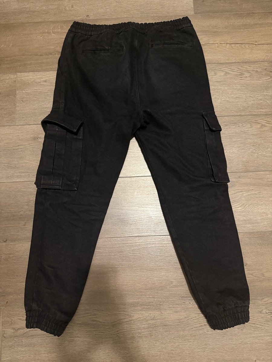 Juun J Black Denim Cargo Pants Sz 48 | eBay
