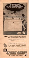 Speed Queen 1964 Vintage Magazine Ad Washer Dryer Dependability