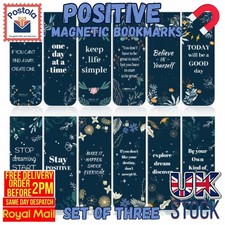 Positive Magnetic Bookmarks Set of 3 Inspirational Reading Gift