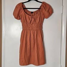 Madewell Dobby Sophia Tie-Front Mini Cotton Dress Classic Coral X-Sm