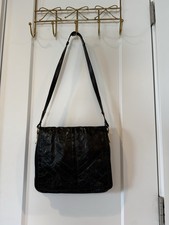 Sam Jin Co. Black Eel Skin Shoulder Bag Women...
