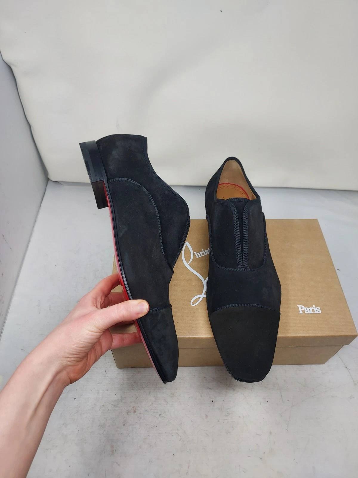 Christian Louboutin — Christian Louboutin EU 45 US 12 NEW MENS Black Alpha Male Suede Oxford Shoe