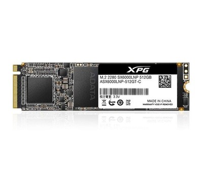 ADATA XPG SX6000Lite 512GB M.2 Interne Solid State Drive SSD-Festplatte, schwarz