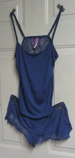 ADORE ME - LACE BACK CAMISOLE  & SHORTS/PJS  - SIZE  S-  BLUE - NWT