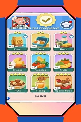 Monopoly GO Cafe Ingredient Set 11 Stickers   Fast  Delivery