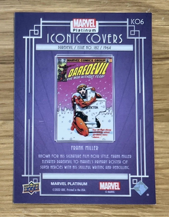 2022 UPPER DECK MARVEL PLATINUM - ICONIC COVERS IC-06 DAREDEVIL Mint! - Image 2 of 2