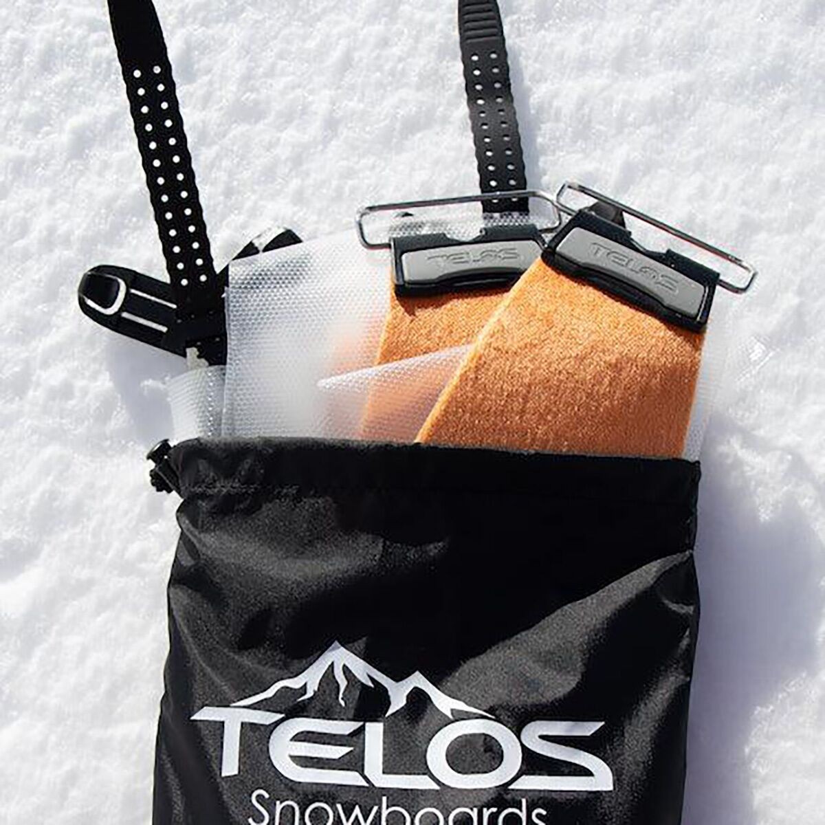 Telos Snowboards Custom Fit Alpinist 100% Mohair Splitboard Skins By Kohla Brown