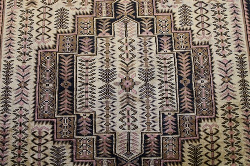 Tappeto da zona tradizionale annodato a mano 5'0"" x 8'0"" piedi tintura vegetale Jammu Kashmir - Foto 5 di 8