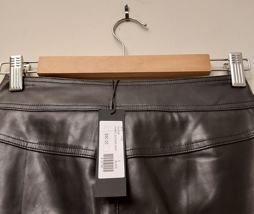 Lucy Paris Women's Black Faux Vegan Leather Tie Waist Pants Size Small NEW NWT - Picture 10 of 12