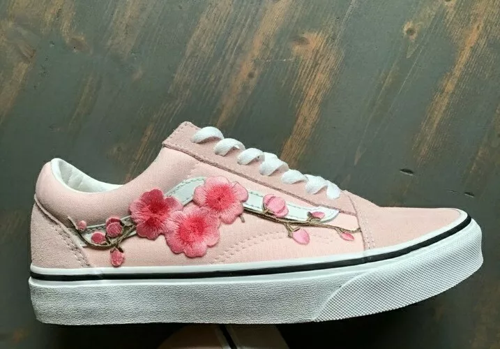 Pink rose store embroidered vans