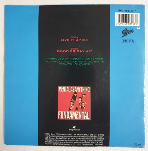 Crocodile Dundee OST Paul Hogan 45 PS EU 1984 NM/VG+ Live It Up - Picture 2 of 2