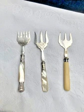Three Quality Victorian EPNS Serving Forks - Two Bread And One Fish Fork