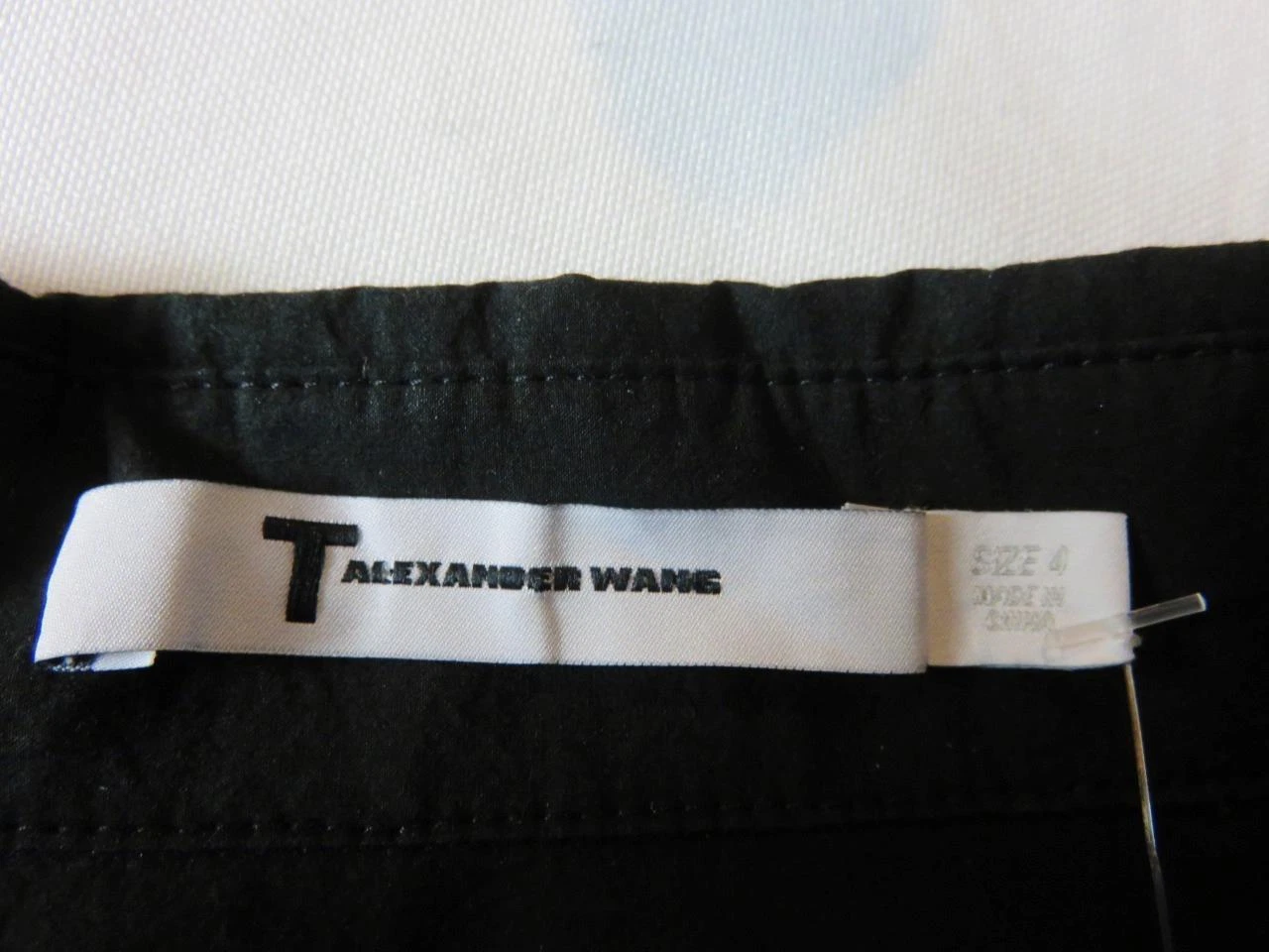 Alexander Wang camicia nera con bottoni abito corsetto vita cappuccio manica TG 4