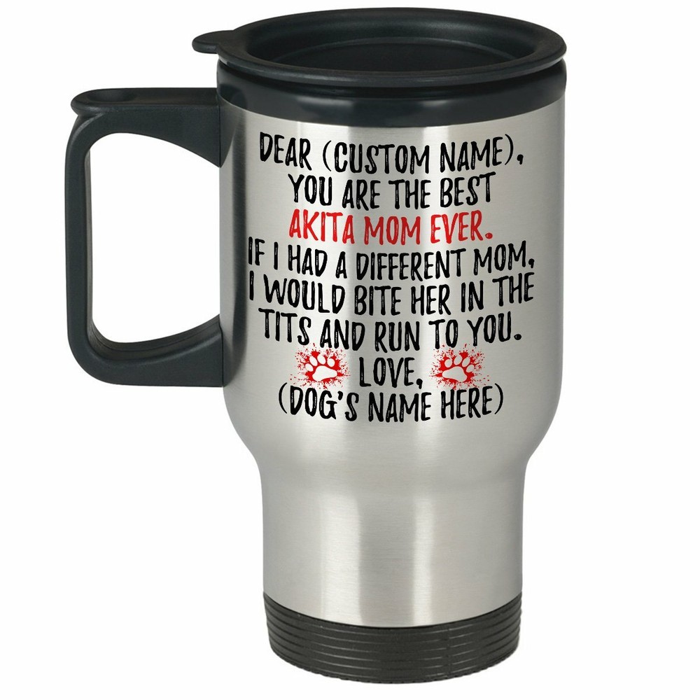 Personalized Akita Inu Mom Gifts, Akita Mommy Travel Mug, Akita Dog Owner Gifts