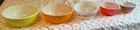 VINTAGE 1940'S PYREX PRIMARY COLORS NESTING MIXING BOWLS SET OF 5