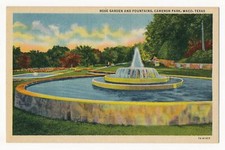 Rose Garden and Fountains, Cameron Lake, Waco, Texas 1930's