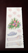 VINTAGE Creative Memories Stickers WEDDING GLOVES TIARA FLOWERS RARE NOS