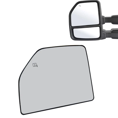 Upper Driver Side Towing Heated Mirror Glass For 2017-2020 Ford F250 F350 F450