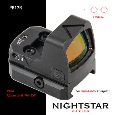 NightStar PR17R Micro Reflex Red Dot Multi-Reticle for RMSc & Rifle Shake Awake