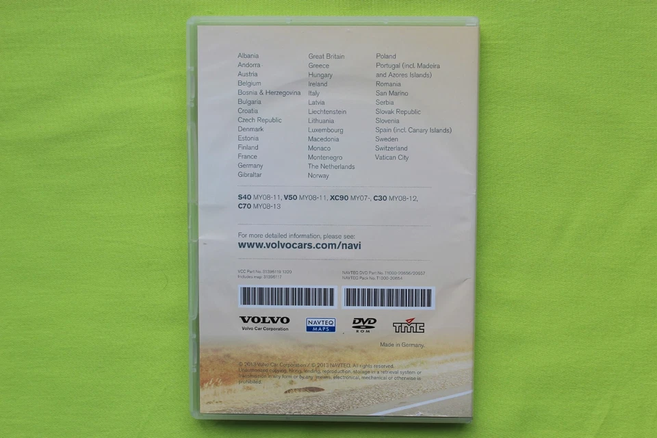 VOLVO HDD RTI DVD NAVIGATION DEUTSCHLAND + EUROPA EUR. 2013 S40 V50 XC90 C30 C70 - Bild 2 von 4