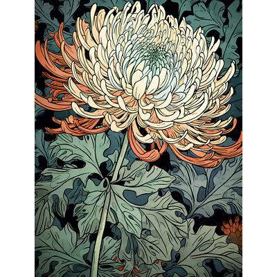 Pastell Farbverlauf Chrysantheme Blume Blüte XL Wandbild Leinwand Poster riesig