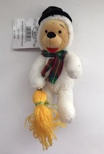 Disney Store SNOWMAN POOH 8  Mini Beanbag Plush