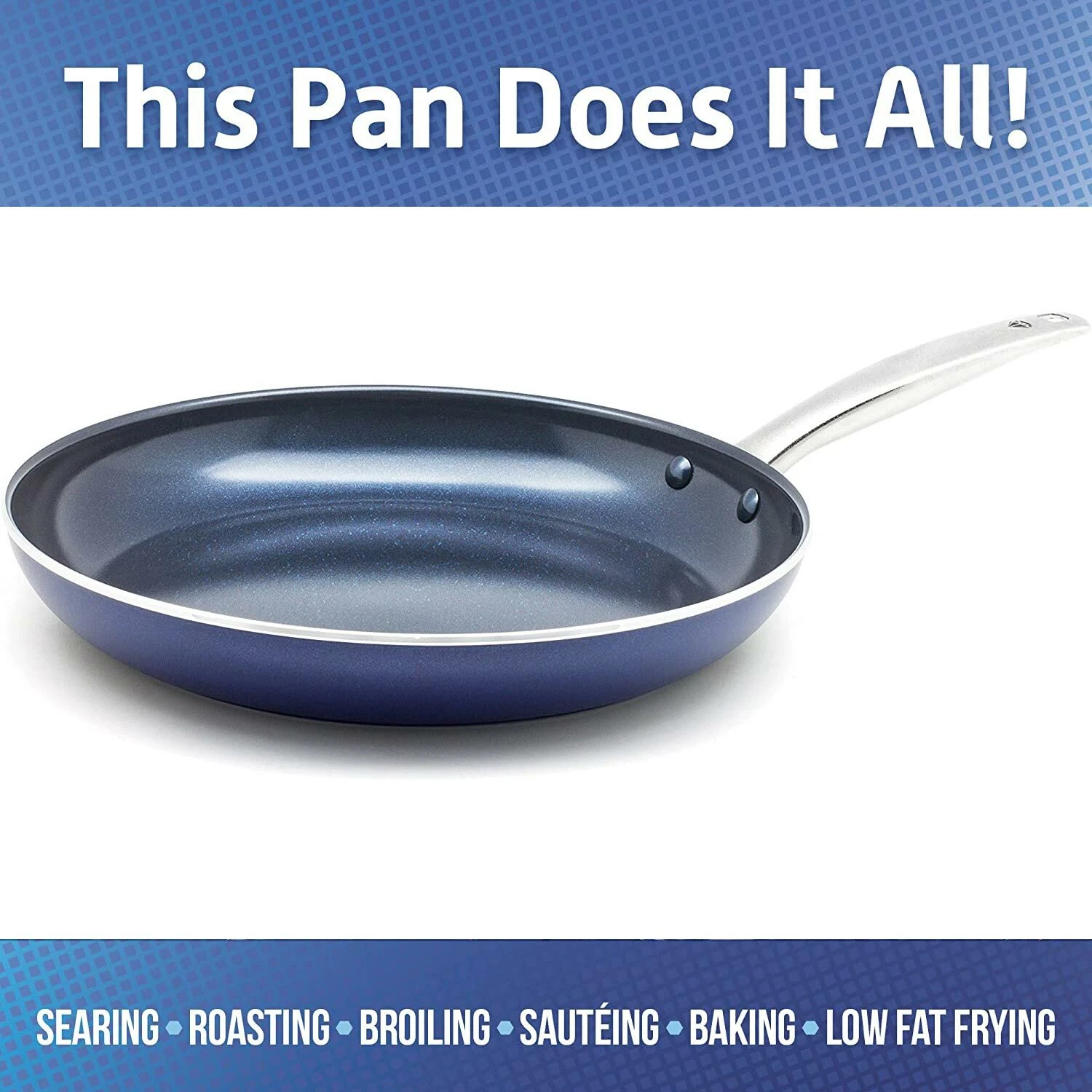 Blue Diamond Ceramic Nonstick Fry Pan 8" 10" 12" Frypan Toxin free ceramic NEW