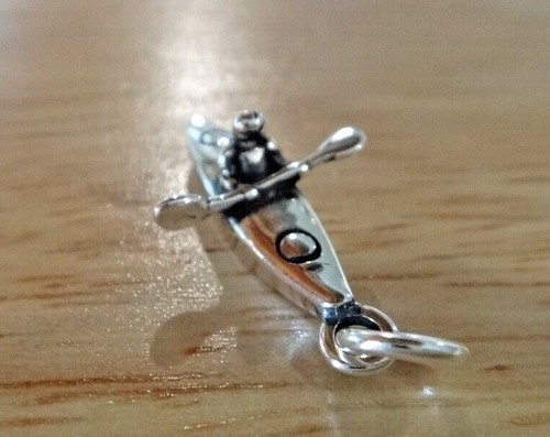 Dije de plata esterlina kayak y kayak para bote pequeño de 12x20 mm - Imagen 6 de 6