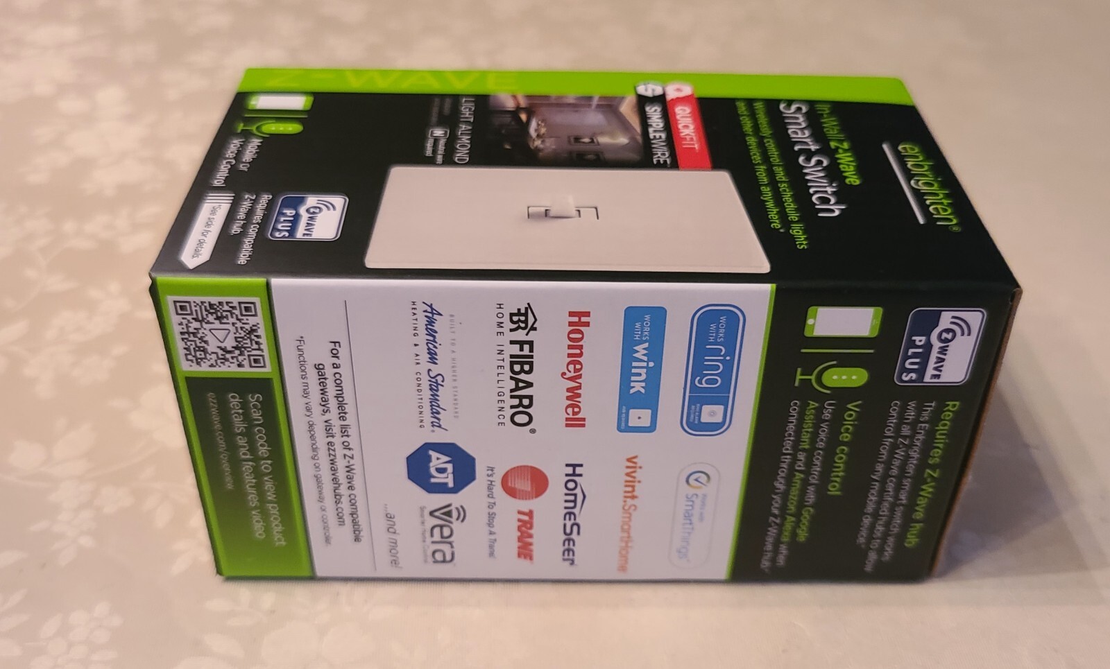 Enbrighten Z-Wave Plus In-Wall Smart Toggle Switch w/ Quick Fit Light Almond