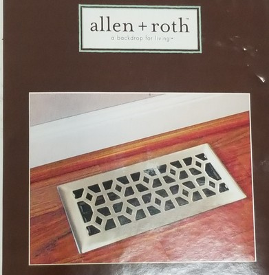 Allen Roth Floor Duct Register Marquis Design Brushed Nickel 4 In