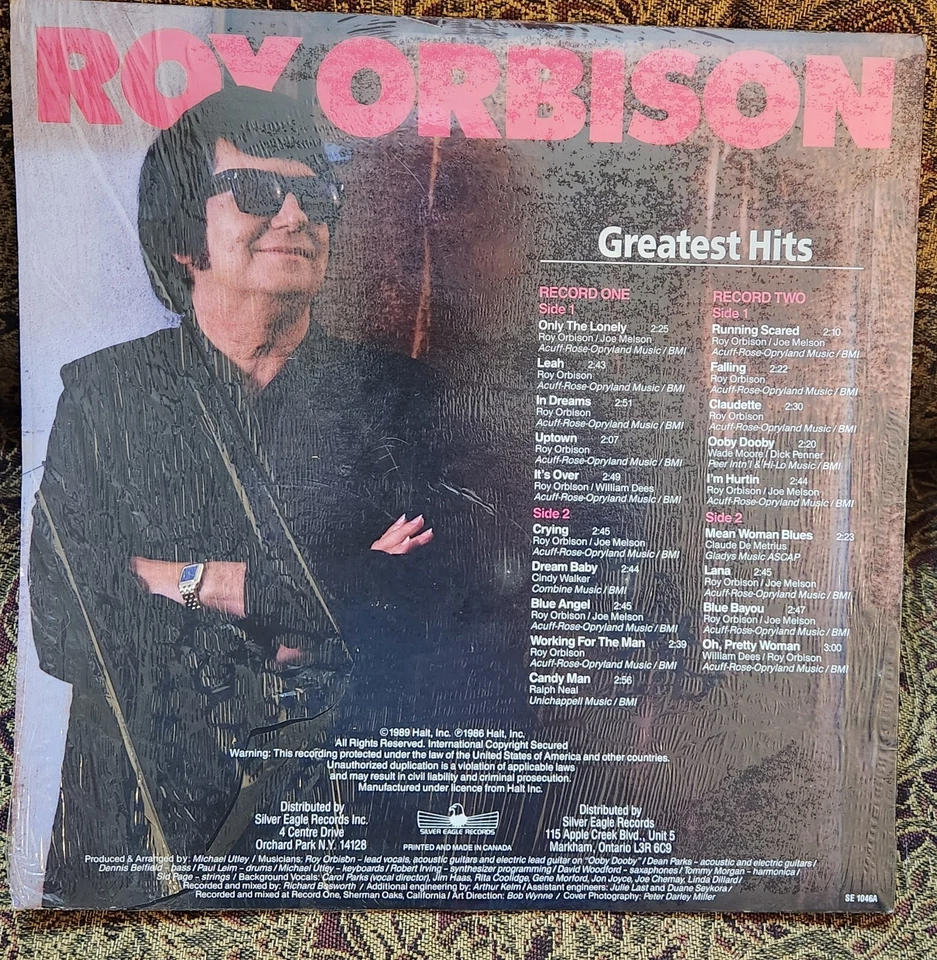 ROY ORBISON- Greatest Hits: Special Tribute Collection 1989 2-LP Vinyl NM - Image 2 of 4
