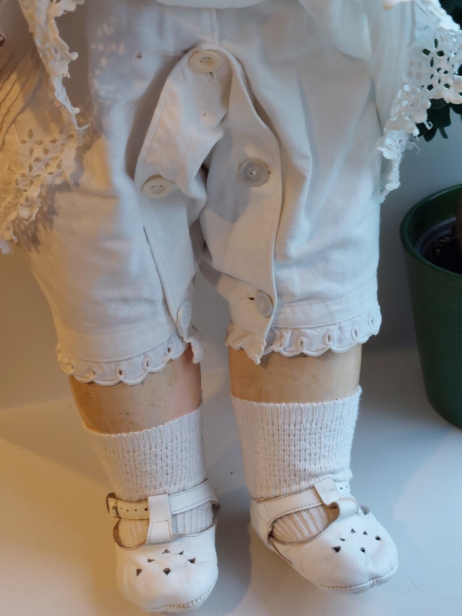 ANCIENNE POUPEE BÉBÉ GEGE cheveux moulés yeux verres 1930 no Petit