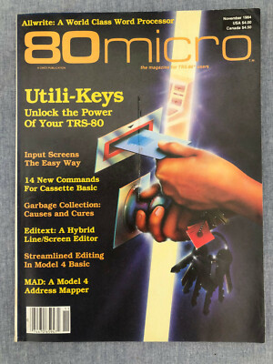 Vintage 80micro TRS-80 Computer Magazine November 1984 (Others Available)