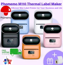 Phomemo M110 Label Maker Thermal Portable Label Printer for Address Barcode LOT