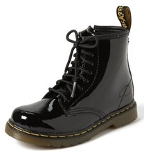 Dr. Martens Youth 1460 Combat Boots Black Patent Lamper US Girls/Boys 6, Women 7
