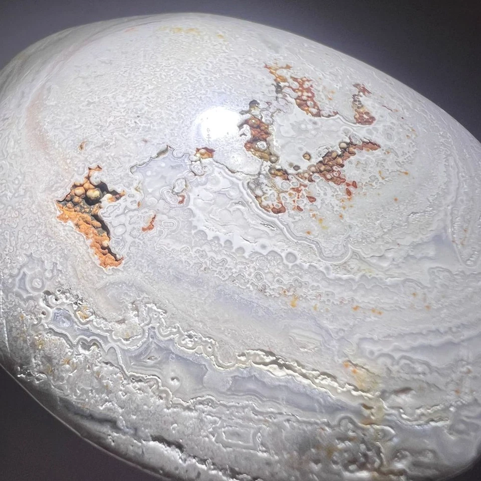 Piedra de Palma Meditación Ágata Encaje Blanco Mexicano (3) Foto 4 de 4