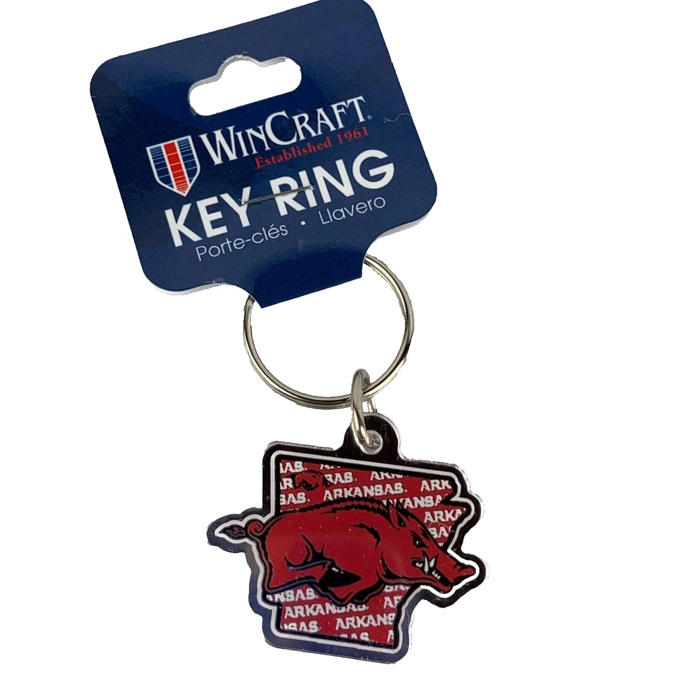 New University of Arkansas Razorbacks Keychain State Shape Design Z1 - Image 2 of 3