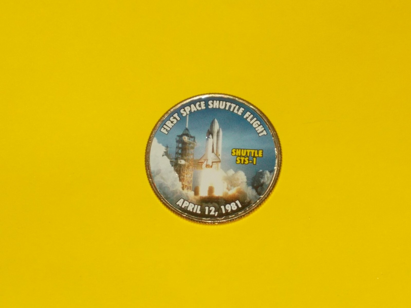Colorized Kennedy Half Dollar - Space Program - STS1 1st Shuttle Flight ...