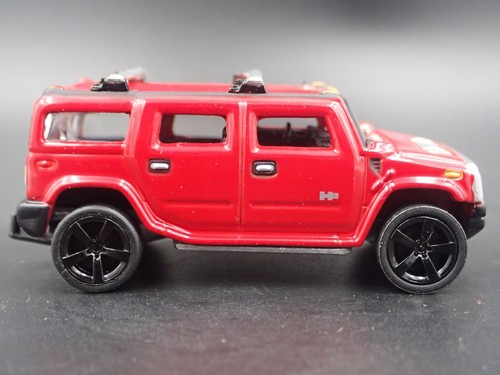 2003-2009 HUMMER H2 SUV W/ HITCH RED RARE 1:64 SCALE DIORAMA DIECAST MODEL CAR - Picture 3 of 6