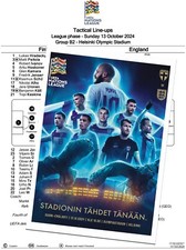 FINLAND v ENGLAND 13 October 2024 UEFA Nations League FAN 16 pages + OFFICIAL LU