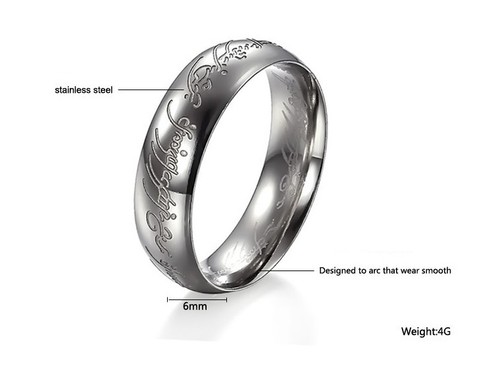 LE SEIGNEUR DES ANNEAUX:BILBO LE HOBBIT:BAGUE EN ACIER POUR MINI BUDGET 55 A 63 - Picture 10 of 10