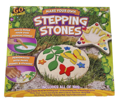 Go Create Make Your Own Stepping Stones Kit Craft Activity New Open Box Plaster
