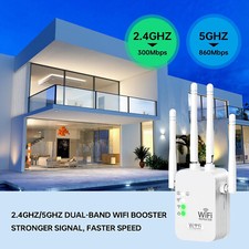 WiFi Extender Signal Booster Long Range 12880Sq.ft, 5GHz/2.4GHz Repeater, Router
