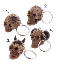 Resin Gothic Celtic 3D Skull Keyring *4 DESIGNS*